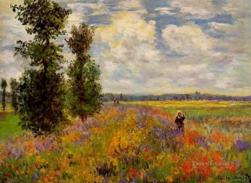 Campo De Amapolas Argenteuil Claude Monet Impresionismo Flores Pinturas al óleo